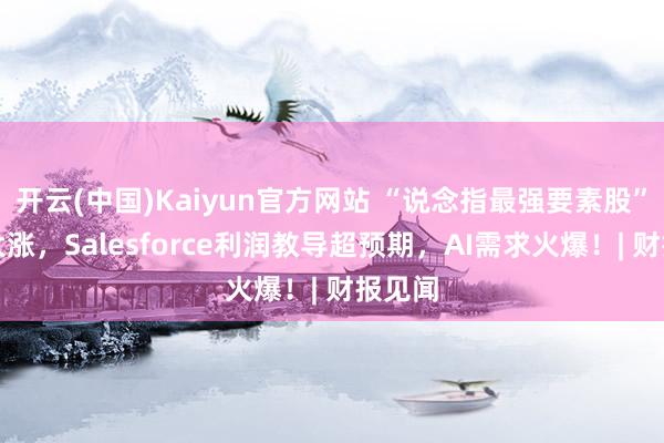 开云(中国)Kaiyun官方网站 “说念指最强要素股”盘后大涨，Salesforce利润教导超预期，AI需求火爆！| 财报见闻