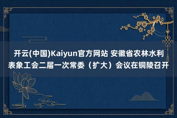 开云(中国)Kaiyun官方网站 安徽省农林水利表象工会二届一次常委（扩大）会议在铜陵召开