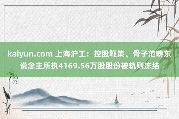 kaiyun.com 上海沪工：控股鞭策、骨子范畴东说念主所执4169.56万股股份被轨则冻结