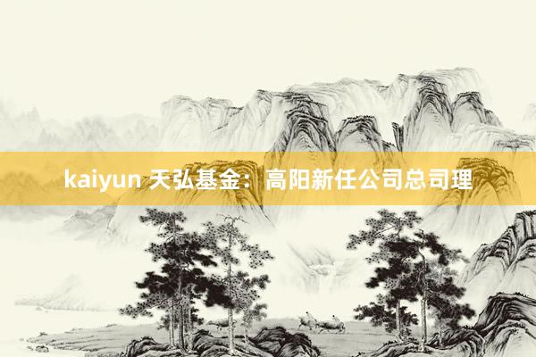 kaiyun 天弘基金：高阳新任公司总司理