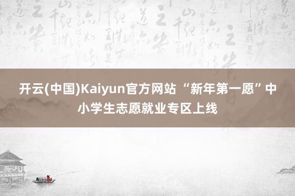 开云(中国)Kaiyun官方网站 “新年第一愿”中小学生志愿就业专区上线