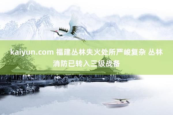 kaiyun.com 福建丛林失火处所严峻复杂 丛林消防已转入三级战备