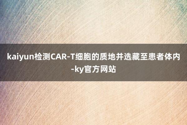 kaiyun检测CAR-T细胞的质地并选藏至患者体内-ky官方网站