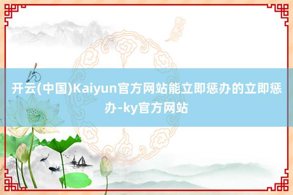 开云(中国)Kaiyun官方网站能立即惩办的立即惩办-ky官方网站