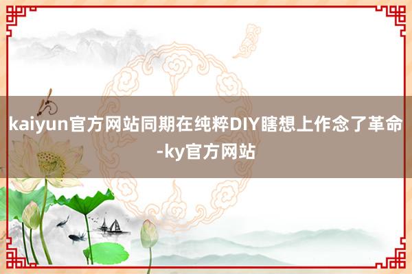 kaiyun官方网站同期在纯粹DIY瞎想上作念了革命-ky官方网站